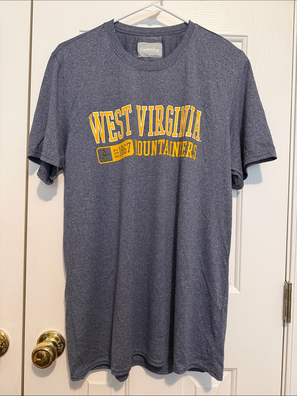 West Virginia Mountaineers Heather Navy Graphic Tee by Captivating